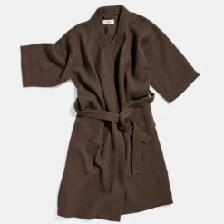 HAY Waffle Bathrobe In Coffee