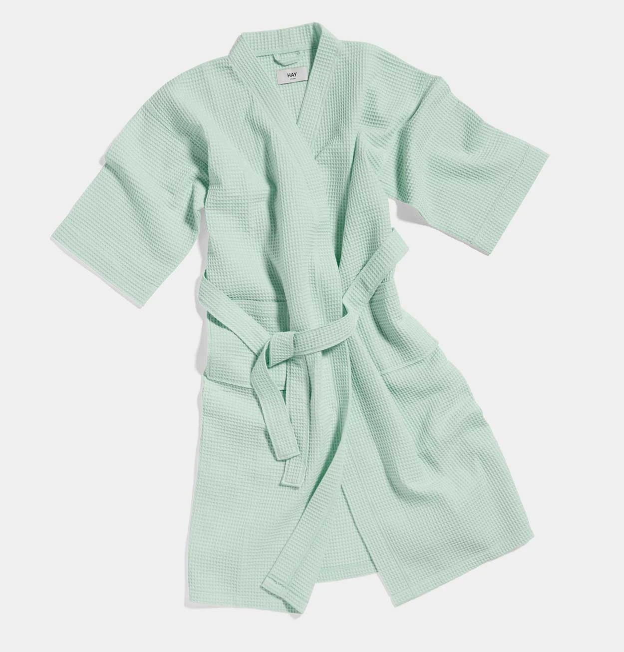 HAY Waffle Bathrobe In Fresh Mint