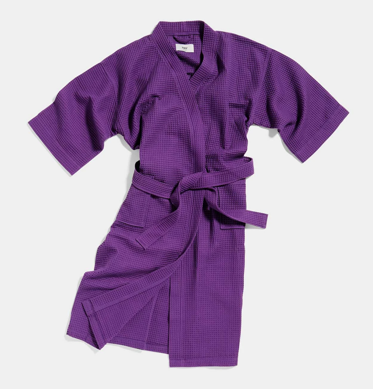 HAY Waffle Bathrobe In Vibrant Purple