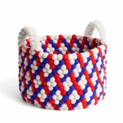 HAY Bead Basket With Handle – Red Basket Weave