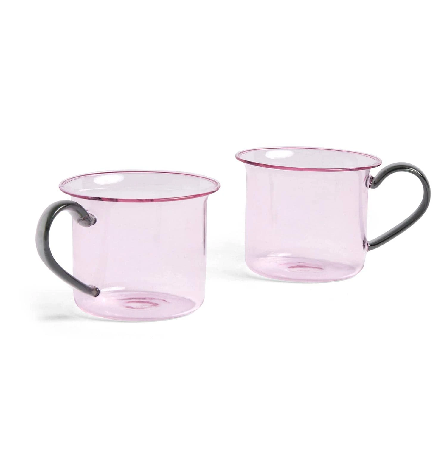 HAY Borosilicate Cup β Set Of 2 β Pink With Grey Handle