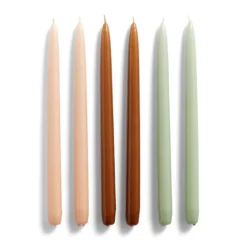 HAY Candle – Set Of 6 – Conical – Peach, Caramel, Mint