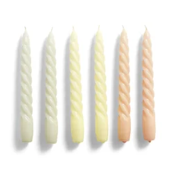 HAY Candle – Set Of 6 – Twist – Beige, Citrus, Peach