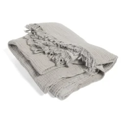 HAY Crinkle Plaid Blanket – Grey