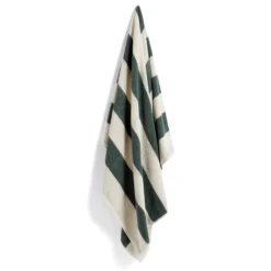 HAY Frotté Stripe Bath Towel – Dark Green