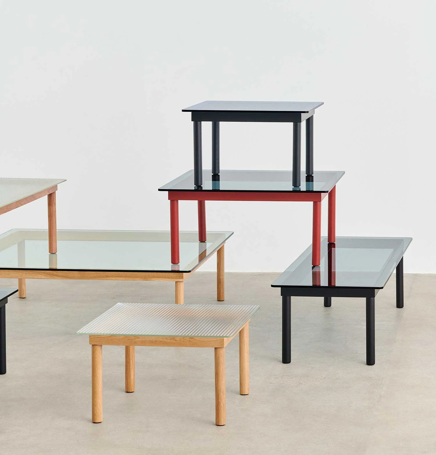 HAY Kofi Coffee Table – Solid Oak – Clear Glass – Small - Image 2