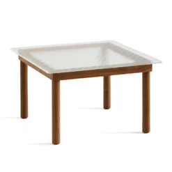 HAY Kofi Coffee Table – Solid Walnut – Reeded Glass – Small