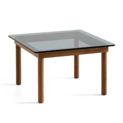 HAY Kofi Coffee Table – Solid Walnut – Grey Tinted Glass – Small