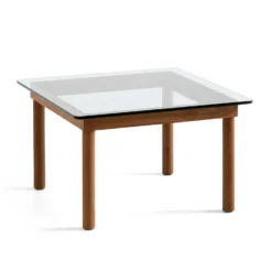 HAY Kofi Coffee Table – Solid Walnut – Clear Glass – Small