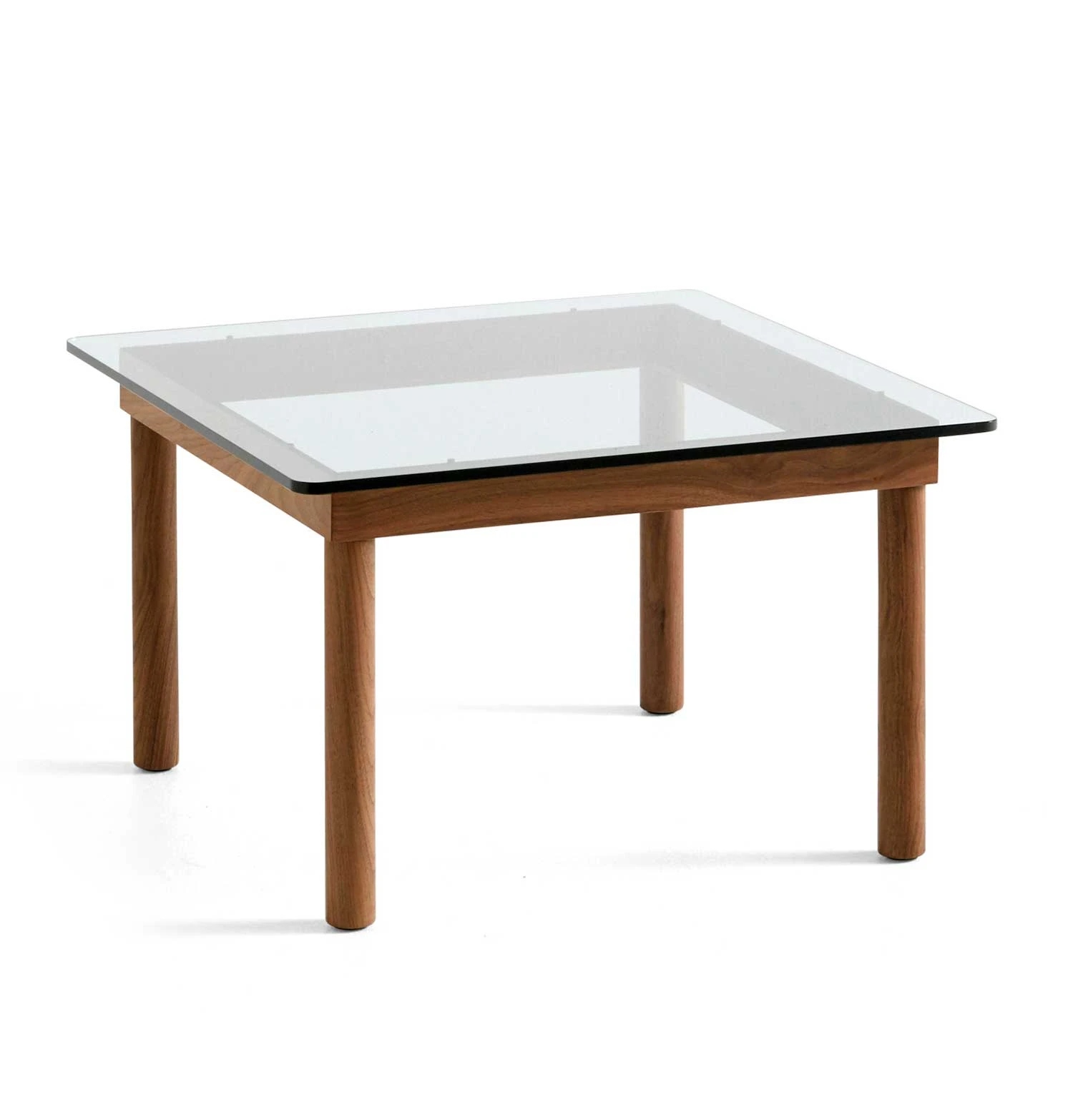 HAY Kofi Coffee Table – Solid Walnut – Clear Glass – Small