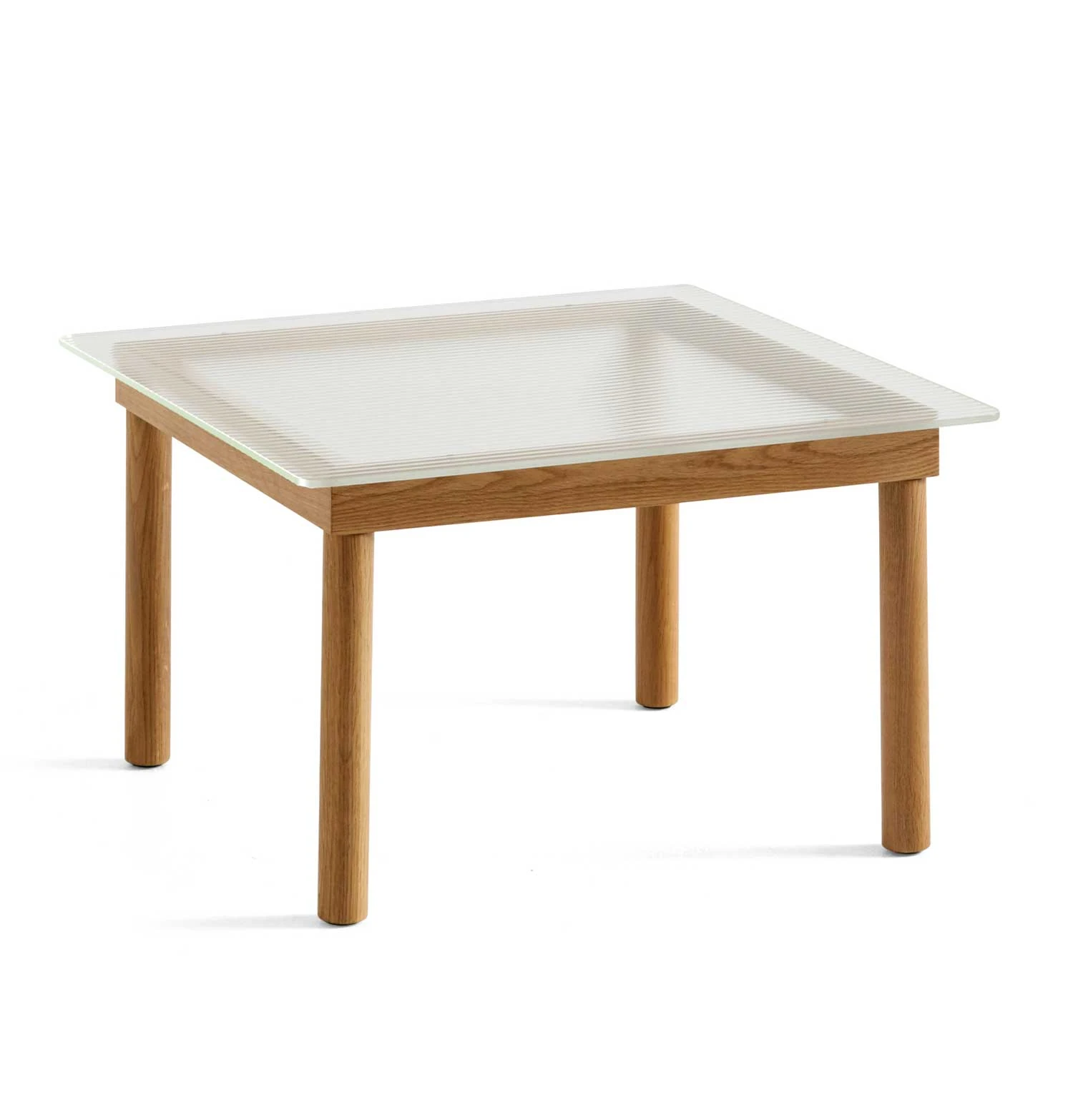 HAY Kofi Coffee Table – Solid Oak – Reeded Glass – Small