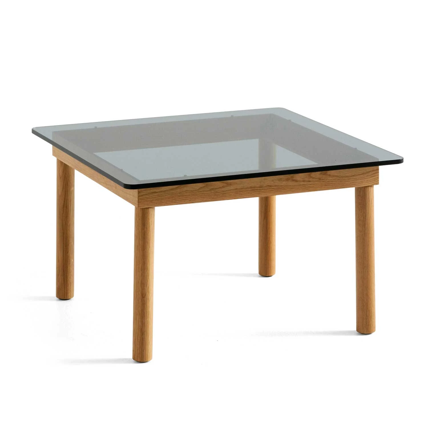 HAY Kofi Coffee Table – Solid Oak – Grey Tinted Glass – Small