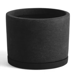 HAY Plant Pot With Saucer – L – Black
