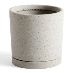 HAY Plant Pot With Saucer – M – Grey