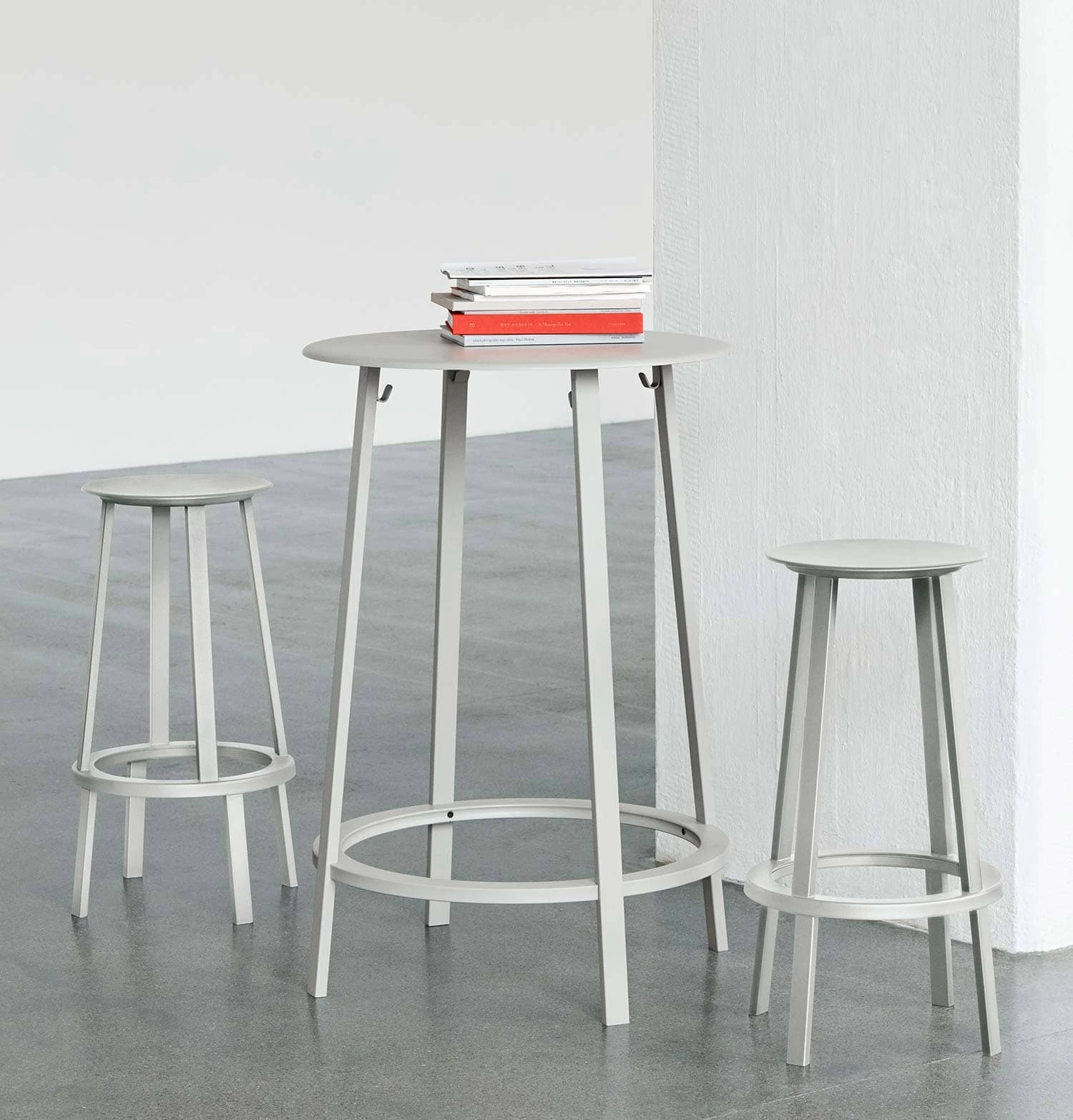 HAY Revolver Bar Stool β Low β Sky Grey - Image 2