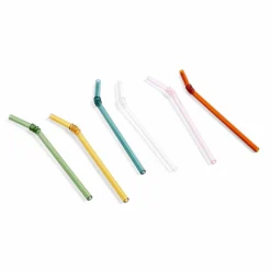 HAY Sip Glass Straw Set – Swirl