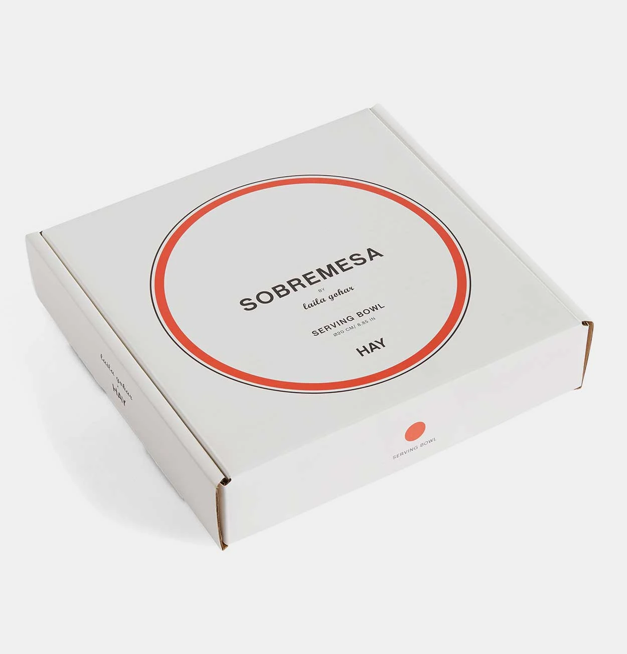 HAY Sobremesa Serving Bowl – Small – White With Red Rim - Image 3