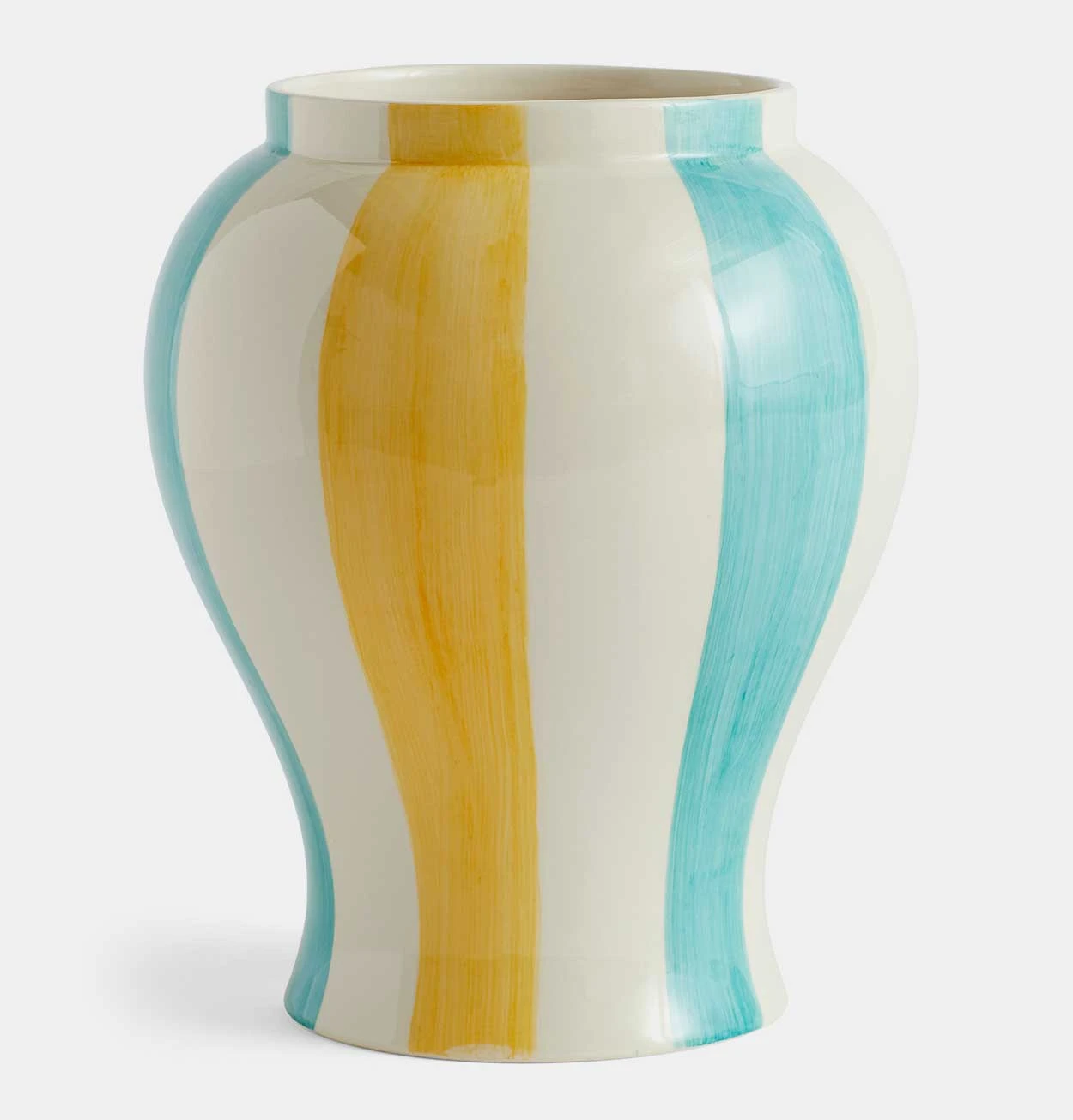 HAY Sobremesa Stripe Vase β Large β Green And Yellow