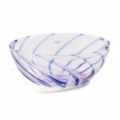 HAY Spin Bowl – Light Pink With Blue Stripe – Set Of 2
