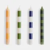 HAY Stripe Candle – Greens – Set Of 4