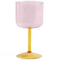 HAY Tint Wine Glass – Set Of 2 – Pink And Yellow