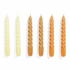 HAY Candle – Set Of 6 – Twist – Citrus, Light Caramel, Tangerine