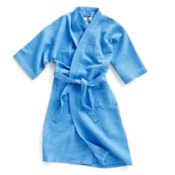 HAY Waffle Bathrobe In Sky Blue
